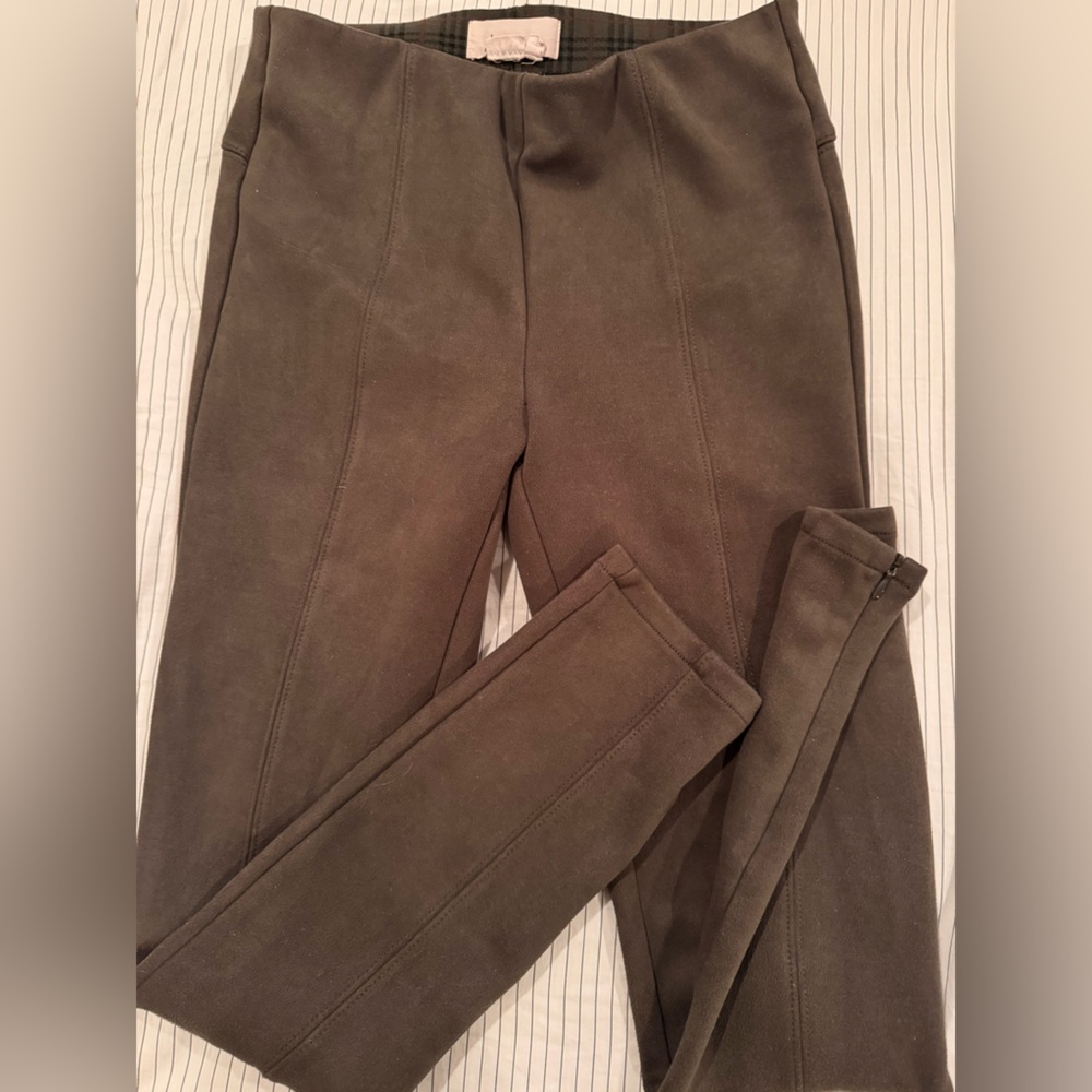 Anthropologie Olive Green Faux  SuedePants